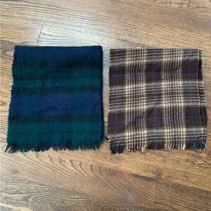 2 100% Plaid Wool Scarfs